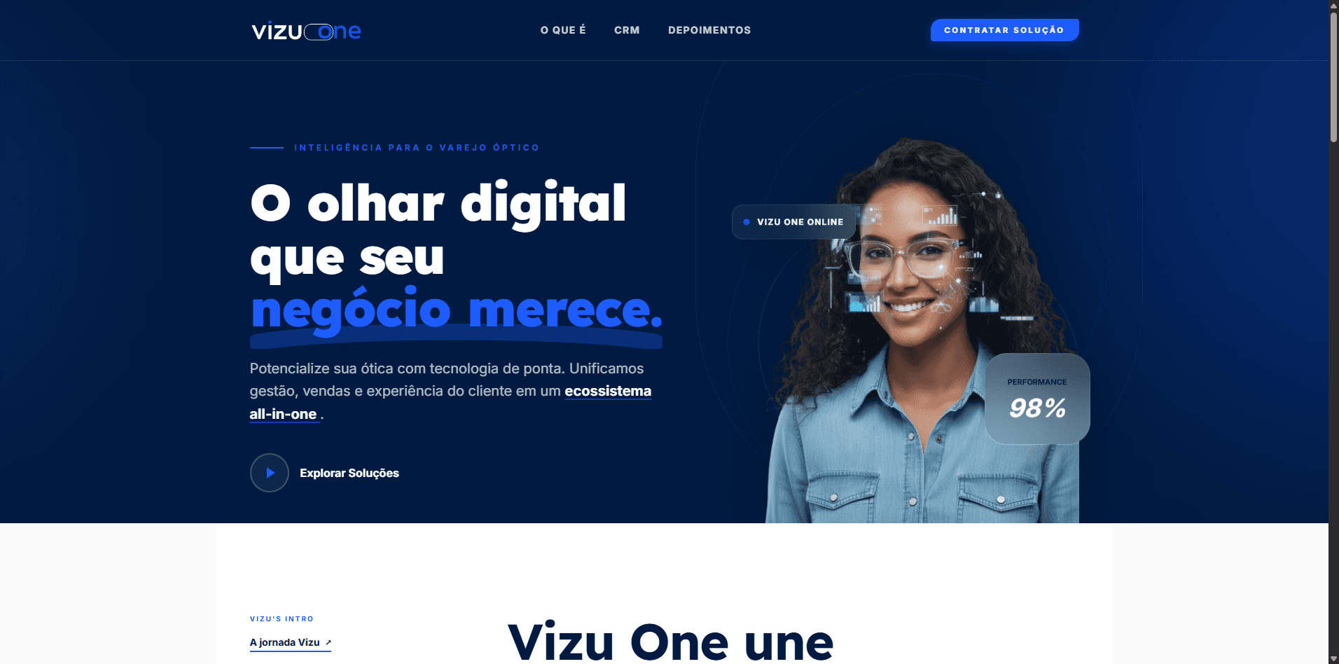 Vizu One Landing Page